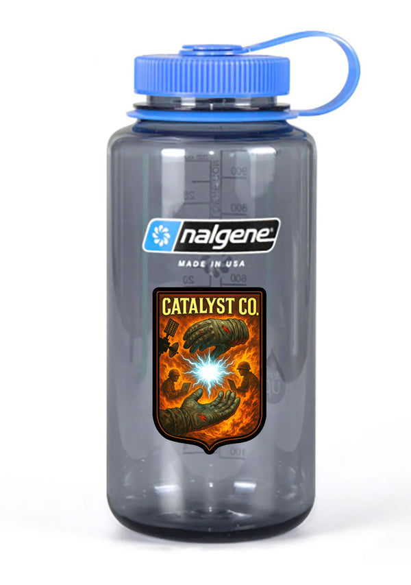 32 oz Nalgene Grey Wide Mouth Water Bottle.