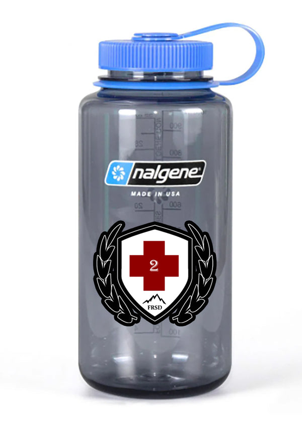 32 oz Nalgene Grey Wide Mouth Water Bottle.