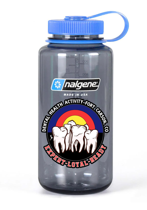 32 oz Nalgene Grey Wide Mouth Water Bottle.