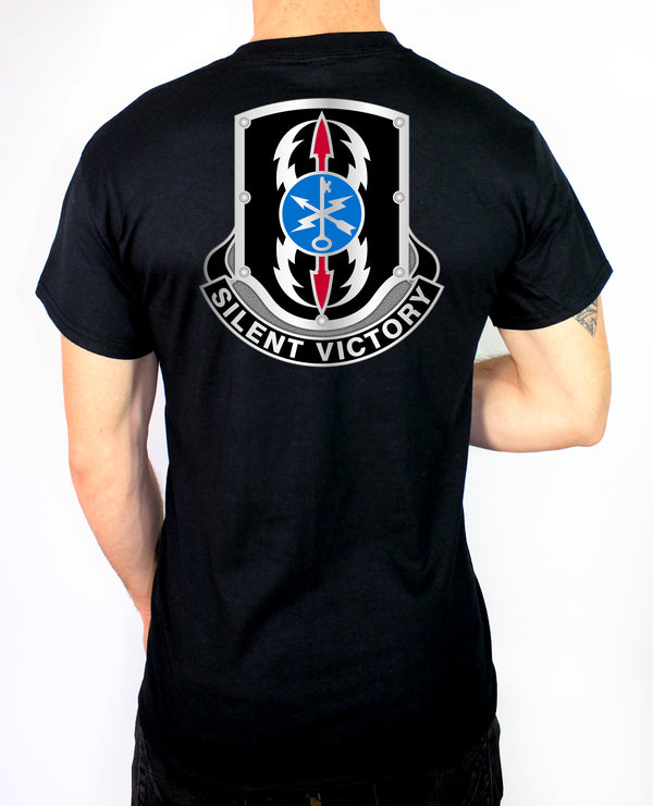 Silent 50-50 Blend Black Unisex PT Short Sleeve Shirt. Approved for PT.