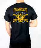 Mortar 50-50 Blend Black Unisex PT Short Sleeve Shirt. Approved for PT