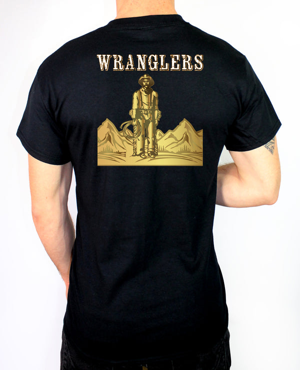 Wranglers 50-50 blend Unisex Pt Shirt. This shirt IS Approved for PT
