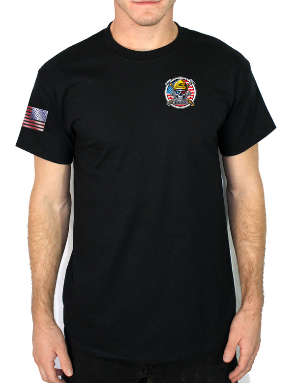 Red Flag 50-50 Blend Black Unisex PT Short Sleeve Shirt. Approved for PT