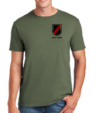 Archangel 6 4th OD Green 50-50 Blend (Black Design) Unisex PT Short Sleeve Shirt