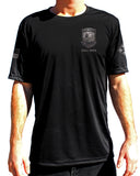 Athletic Performance T-Shirt. Black on Black Design. This shirt IS approved for PT