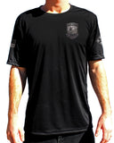 Athletic Performance T-Shirt. Black on Black Design. This shirt IS approved for PT