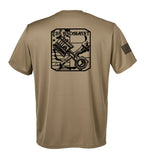 Performance Coyote Tan Closed Mesh Shirt (Black Design). This shirt is NOT approved for PT