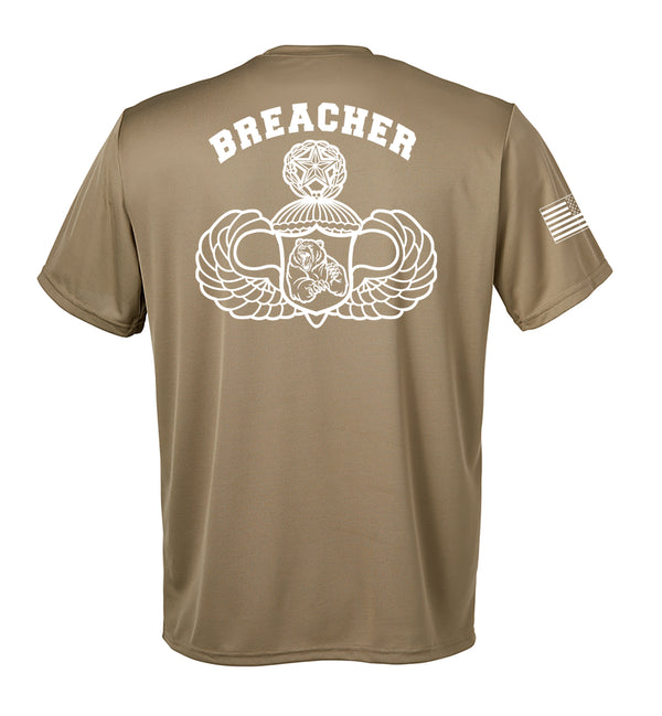 Breacher Performance Coyote Tan Closed Mesh Unisex Shirt. This shirt is NOT approved for PT