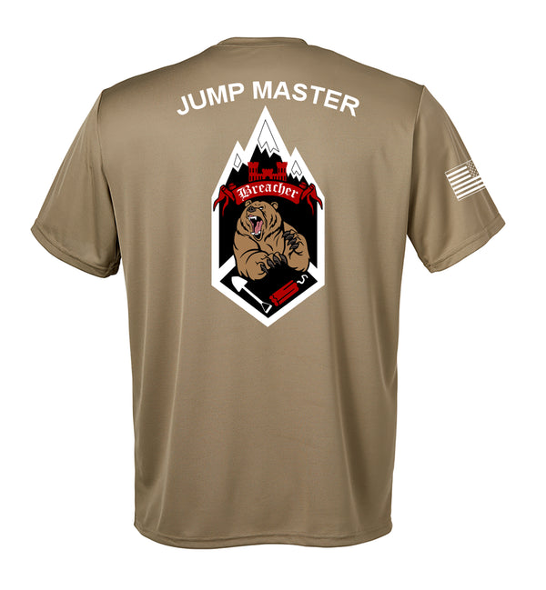 Jump Master Performance Coyote Tan Closed Mesh Unisex Shirt. This shirt is NOT approved for PT