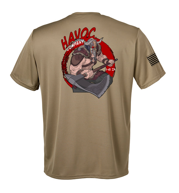 HAVOC Performance Coyote Tan Closed Mesh Unisex Shirt. This shirt is NOT approved for PT.