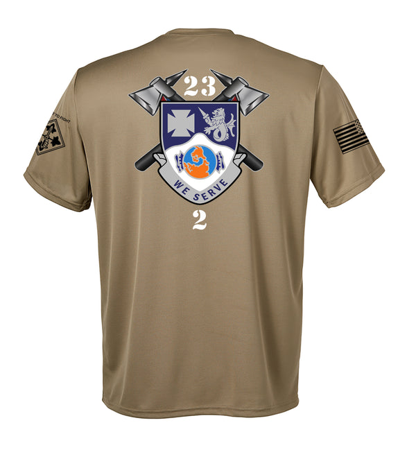 Performance Coyote Tan Closed Mesh Unisex Shirt. This shirt is NOT approved for PT