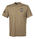 Performance Coyote Tan Closed Mesh Unisex Shirt (Black Design). This shirt is NOT approved for PT