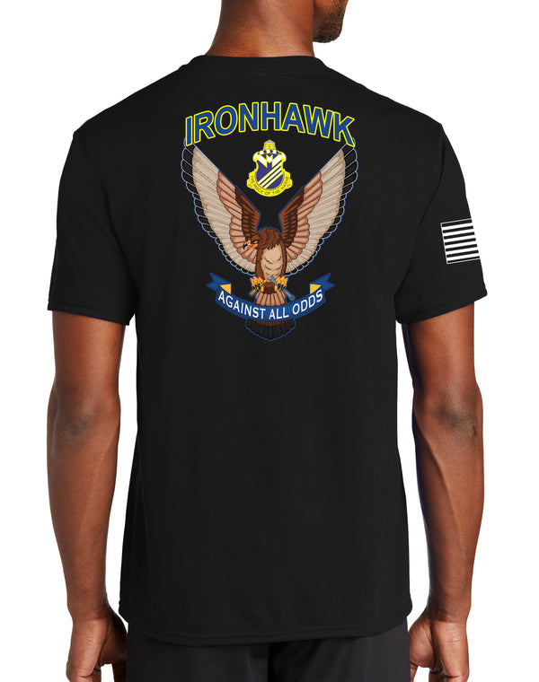 Ironhawk Co Performance Unisex t-shirt. (Feels like a Reg T-Shirt). This shirt IS approved for PT