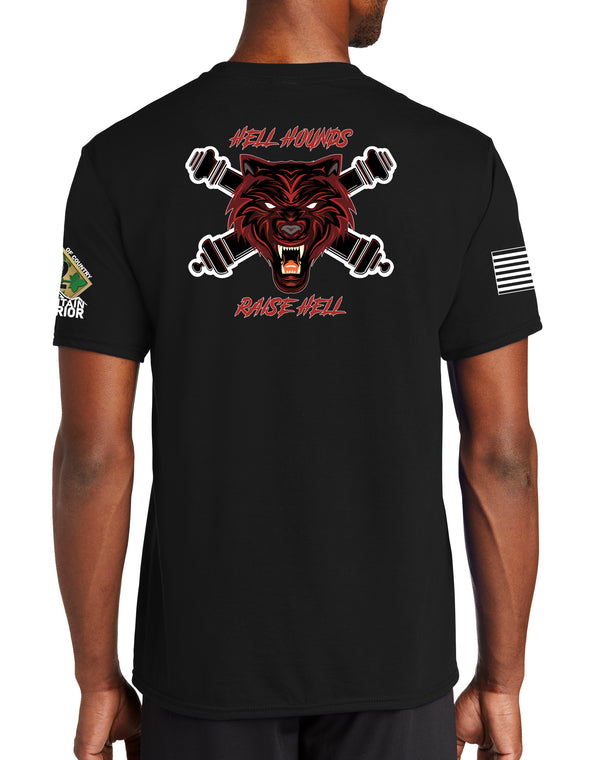 Hell Hounds Performance Short Sleeve PT Shirt (Feels like Cotton). This shirt IS approved for PT.