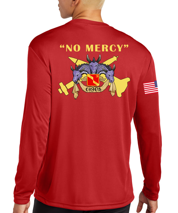 Red Long Sleeve Performance PT Shirt. This shirt IS approved for PT.