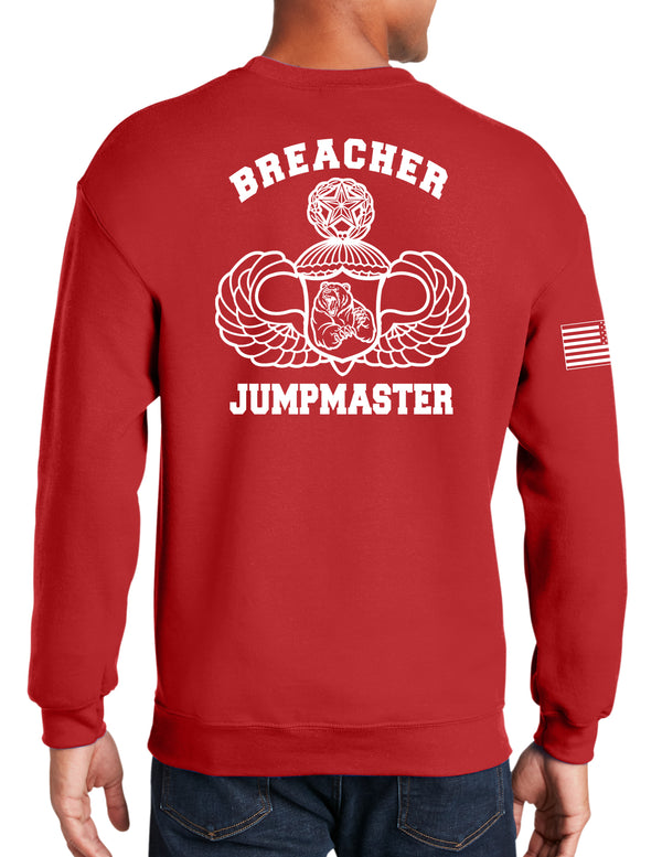 Jumpmaster Breacher Red 50-50 Blend Crewneck Unisex Sweatshirt. This shirt IS approved for PT. Must Hold Rank of Jumpmaster.