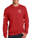 Breacher Red 50-50 Blend Crewneck Unisex Sweatshirt. This shirt IS approved for PT.