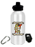 20 oz Stainless Steel Water Bottle with Stem/Straw Top and Spare Lid with Carabiner.