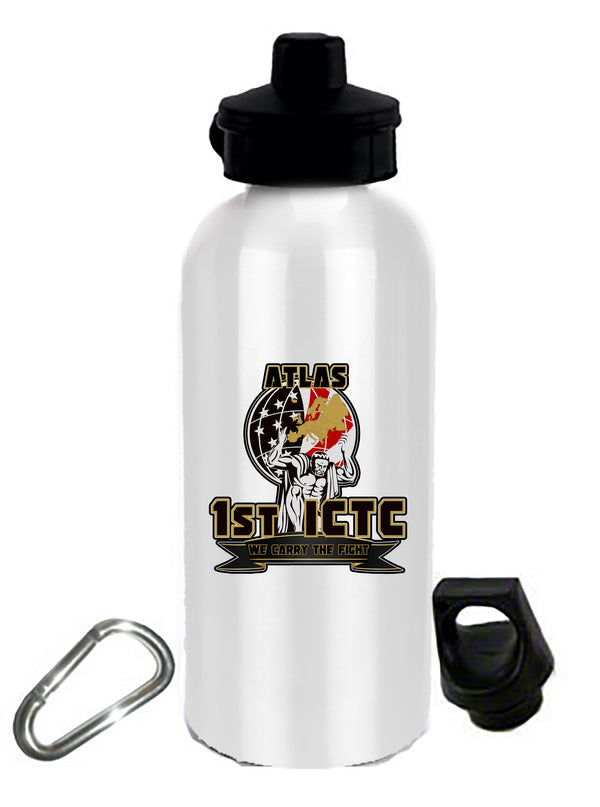 20 oz Stainless Steel Water Bottle with Stem/Straw Top and Spare Lid with Carabiner.