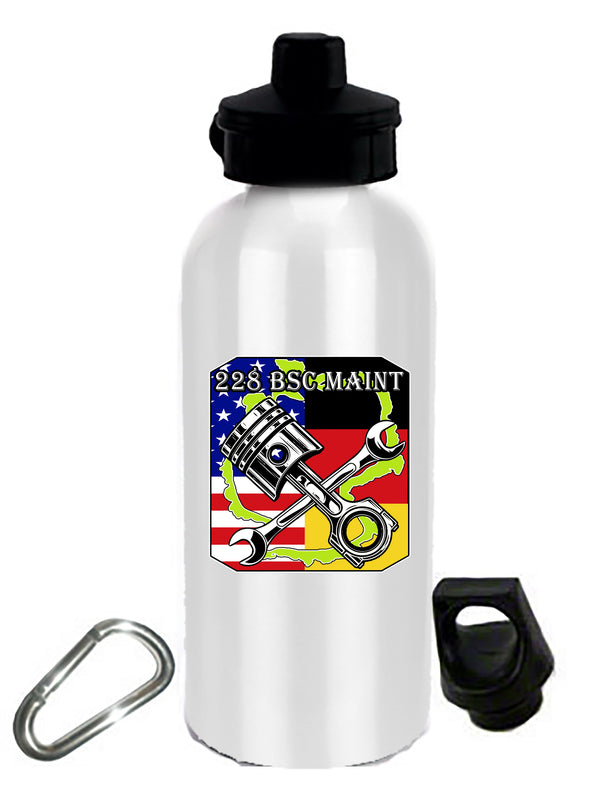 20 oz Stainless Steel Water Bottle with Stem/Straw Top and Spare Lid with Carabiner.