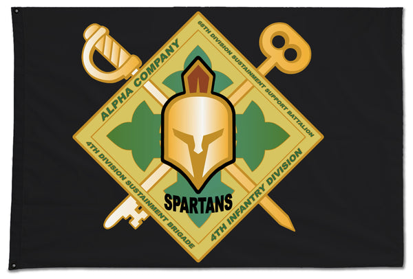 Spartan Crest Flag. One Sided with Grommets. Comes in multiple sizes.