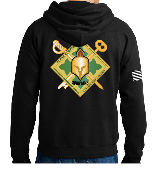 Spartans Black Unisex Hoodie Sweatshirt. This sweatshirt is NOT approved for PT