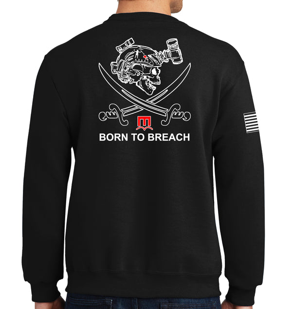 Born to Breach 50-50 Blend Crewneck Unisex Sweatshirt. This shirt IS approved for PT.