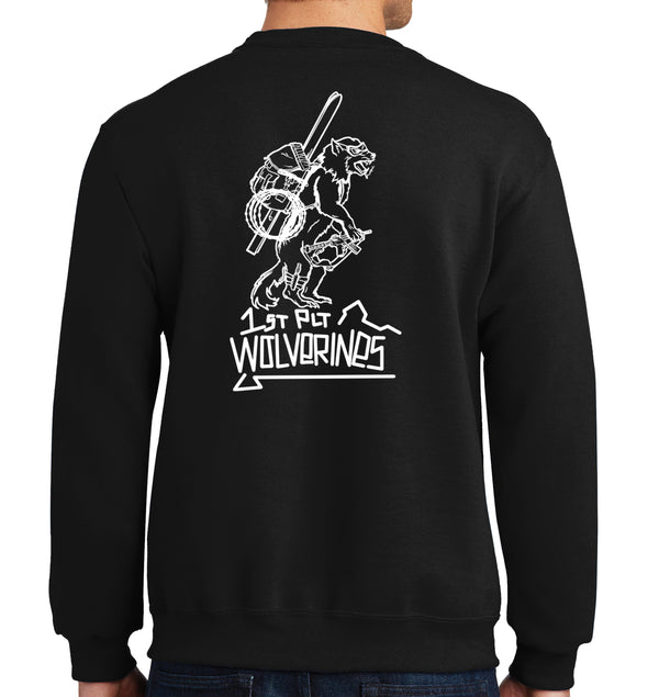 50-50 Blend Crewneck Unisex Sweatshirt (White Design). This shirt IS approved for PT.