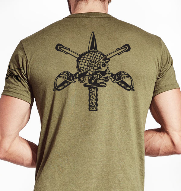 B Company Coyote Tan Unisex Shirt (Black Design). This shirt is NOT approved for PT