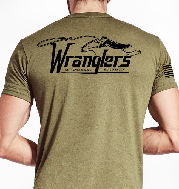 Wranglers Coyote Tan Unisex Shirt Black Design. This shirt is NOT approved for PT