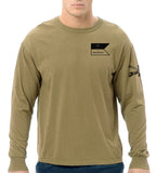 Tan Long Sleeve 50-50 Blend Unisex Shirt (Black Design). This shirt IS approved for PT