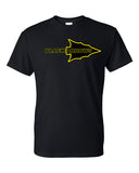 Black Arrow/Head Design, In Different Colors 50-50 Blend Unisex Short Sleeve Shirt