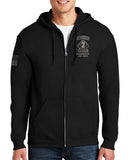 Black on Black Full Zipper Hoodie Sweatshirt. This sweatshirt is NOT approved for PT.