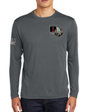 Long Sleeve Grey Performance PT Shirt. This shirt IS approved for PT.