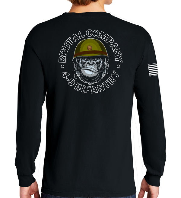 Brutal Company Long Sleeve 50-50 Blend Unisex Shirt. This shirt IS approved for PT