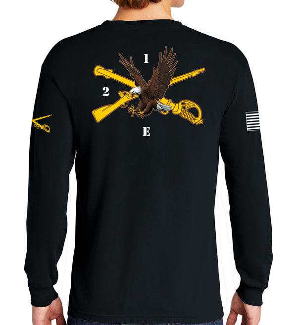 E Troop Long Sleeve 50-50 Blend Unisex Shirt. This shirt IS approved for PT