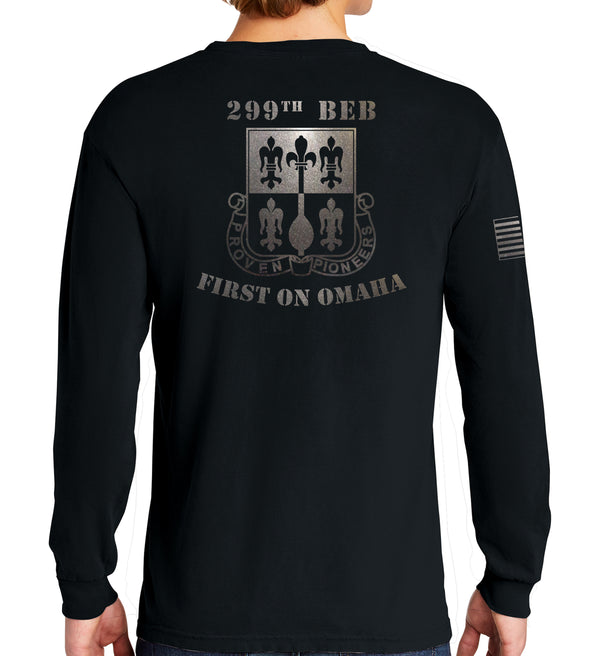 Long Sleeve 50-50 Blend (Black on Black Design) Unisex Shirt. This shirt IS approved for PT