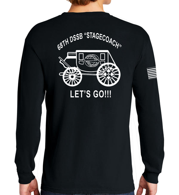 Stagecoach Long Sleeve 50-50 Blend White Design Unisex Shirt. This shirt IS approved for PT