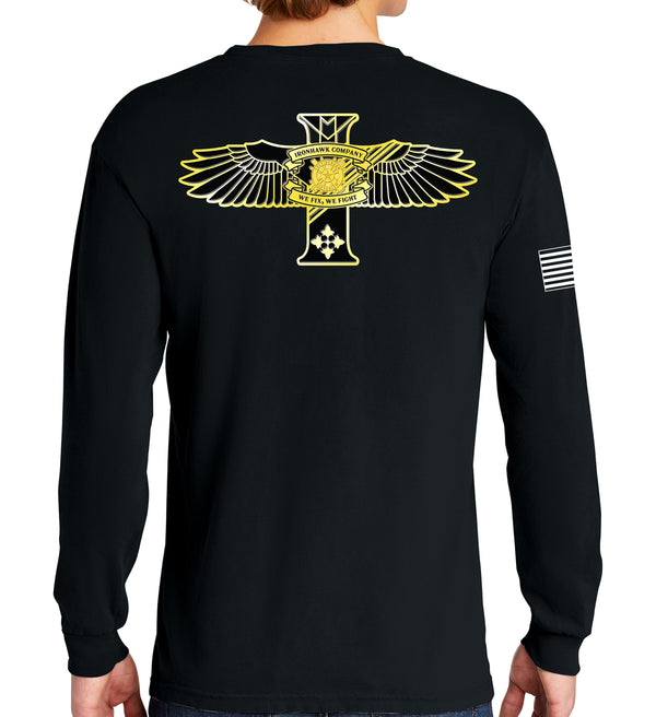 Ironhawk Co Long Sleeve 50-50 Blend Unisex Shirt. This shirt IS approved for PT