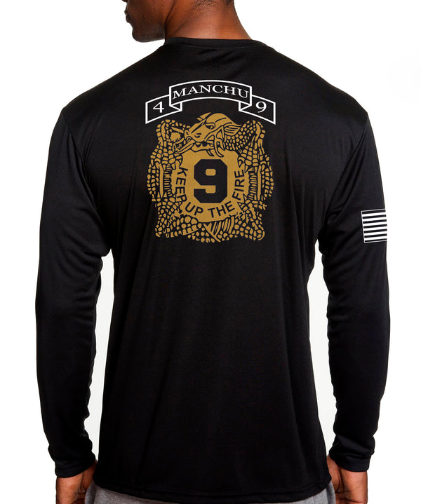 Metalic Long Sleeve Performance PT Shirt. This shirt IS approved for PT.