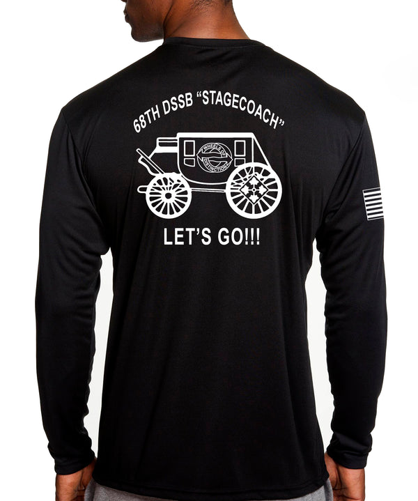 Stagecoach Long Sleeve Performance White Design Unisex Shirt. This shirt IS approved for PT