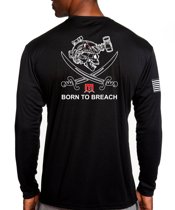 Born to Breach Long Sleeve Performance PT Shirt. This shirt IS approved for PT.