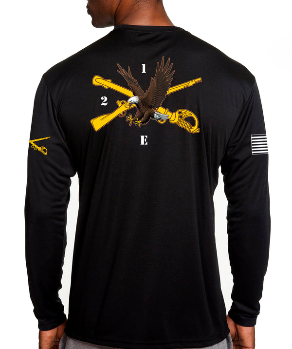 E Troop Long Sleeve Performance PT Shirt. This shirt IS approved for PT.