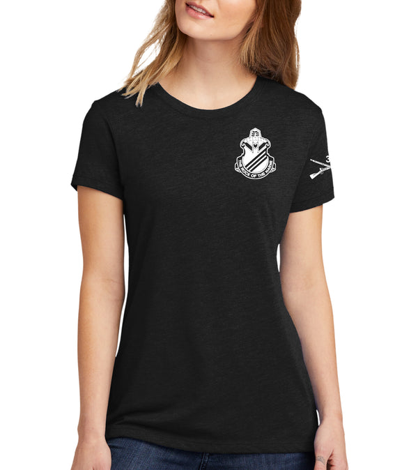 Ladies Short Sleeve Fitted T-Shirt, 1-38 White Front Crest. Comes in Different Colors