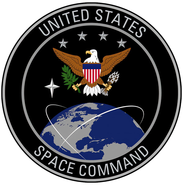 USSPACECOM Stickers 4"W x 4"H, Individual Stickers, comes packaged in a variety of quantities.