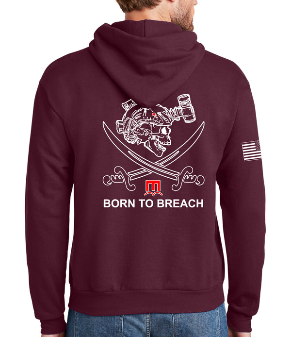 Born to Breach Maroon Hoodie Sweatshirt. This sweatshirt is NOT approved for PT.