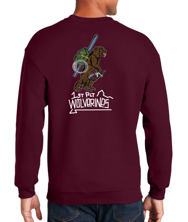 50-50 Blend Maroon Crewneck Unisex Sweatshirt (Color Design). This shirt IS approved for PT.