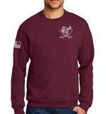 50-50 Blend Maroon Crewneck Unisex Sweatshirt. This shirt IS approved for PT.