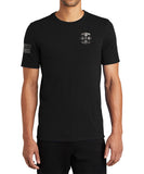 Bayonet Co Performance Black on Black Unisex t-shirt. (Feels like a Reg T-Shirt). This shirt IS approved for PT