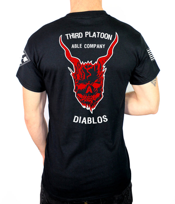 Diablos 50-50 Blend Black Unisex PT Short Sleeve Shirt. This shirt is NOT Approved for PT